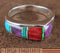 Turquoise Multicolor Inlay And Sterling Silver Ring Size 5-3/4 NS39115